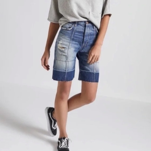 Current/Elliott The Seamed Short, distressed, button-fly, size 24, NWT - Picture 1 of 8